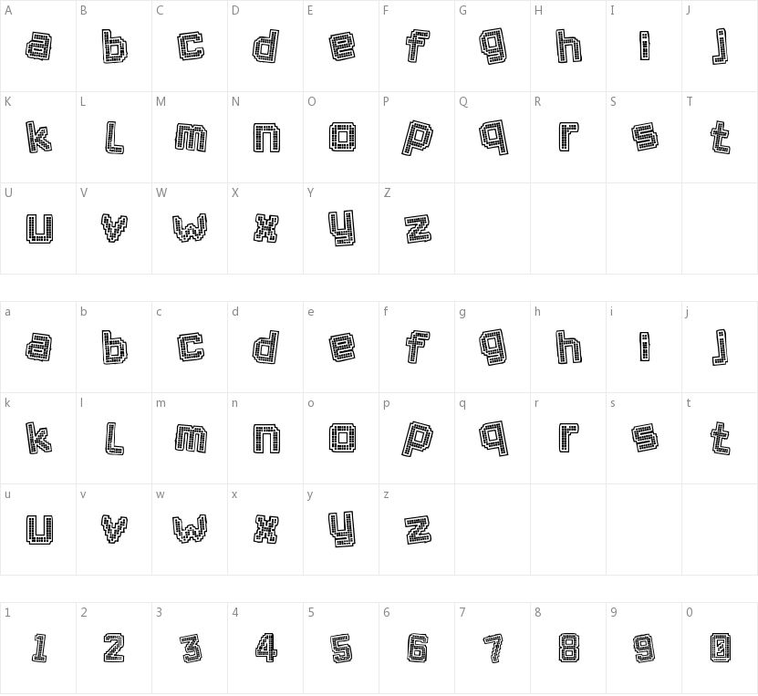 Pixel Chaos的字符映射图