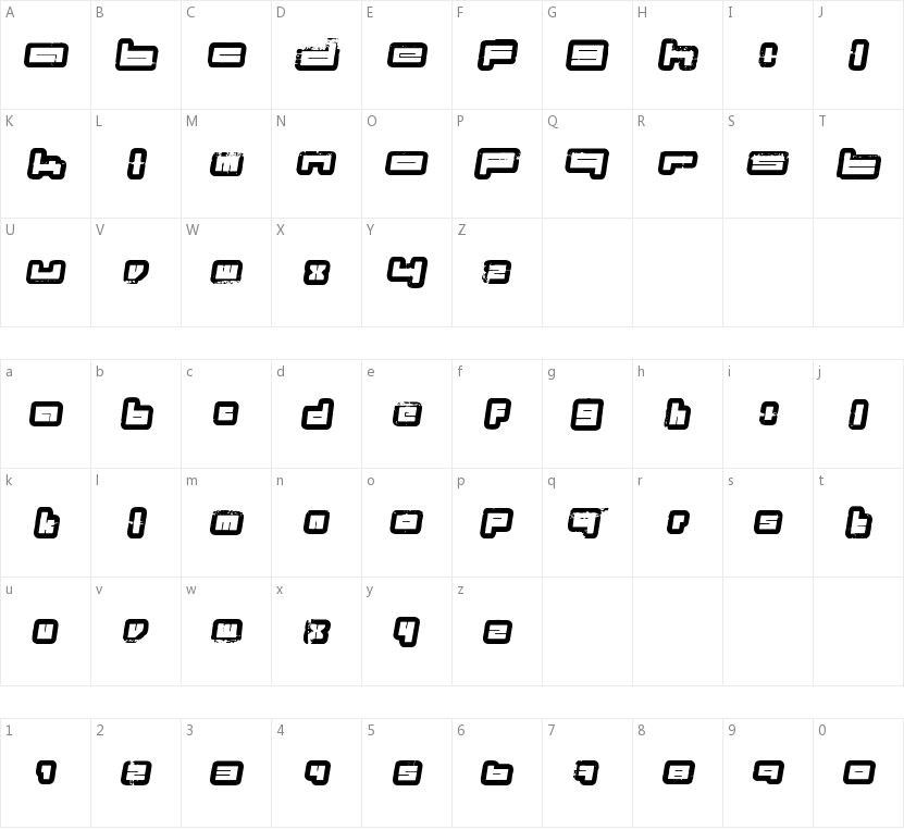 Projects的字符映射图