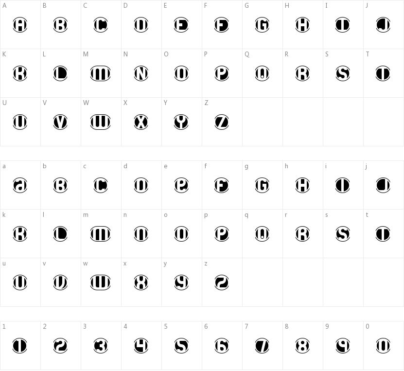 Double Bogey + DB Layer + 18 Holes BRK的字符映射图