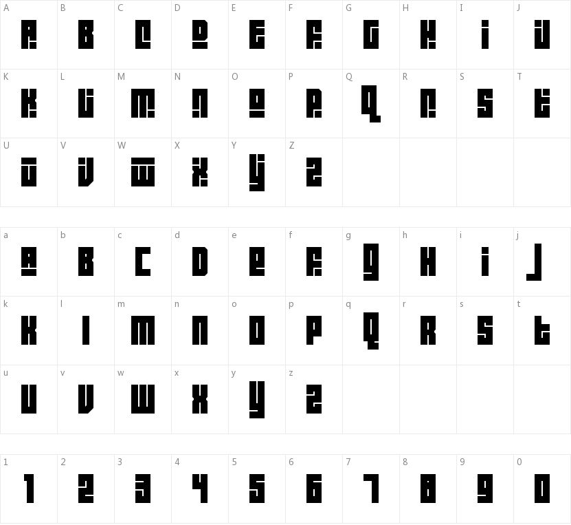 Block Out的字符映射图