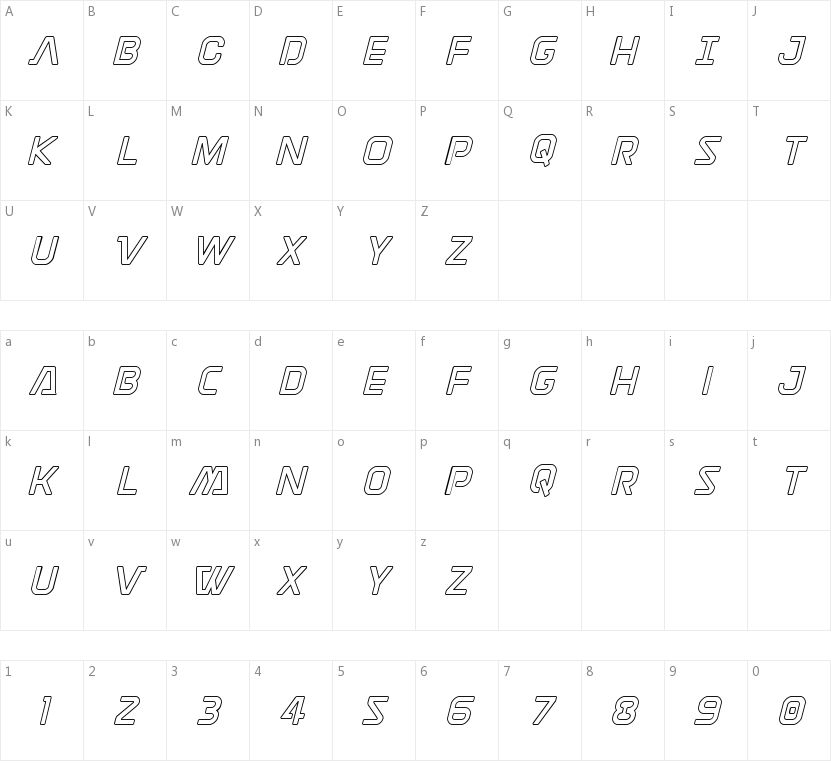 Discotechia的字符映射图