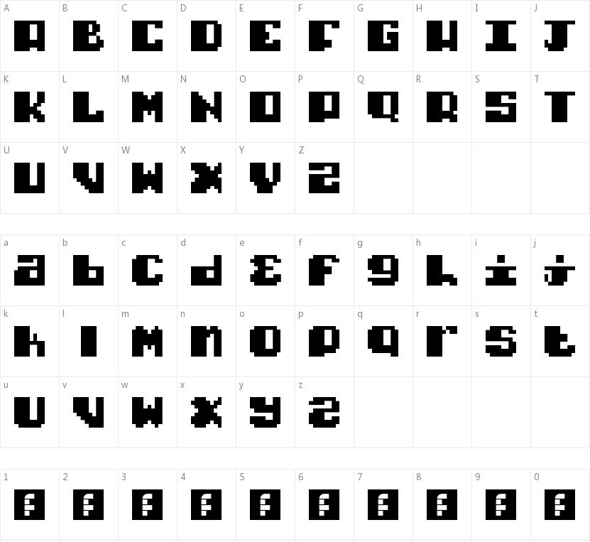 Typo Pixel的字符映射图