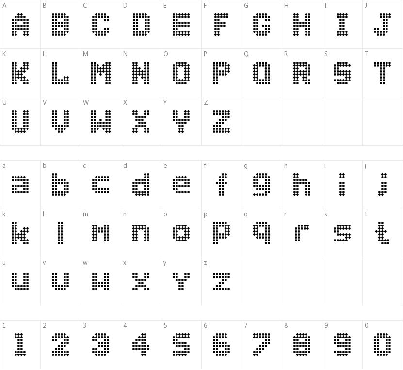 Dolly Dots的字符映射图
