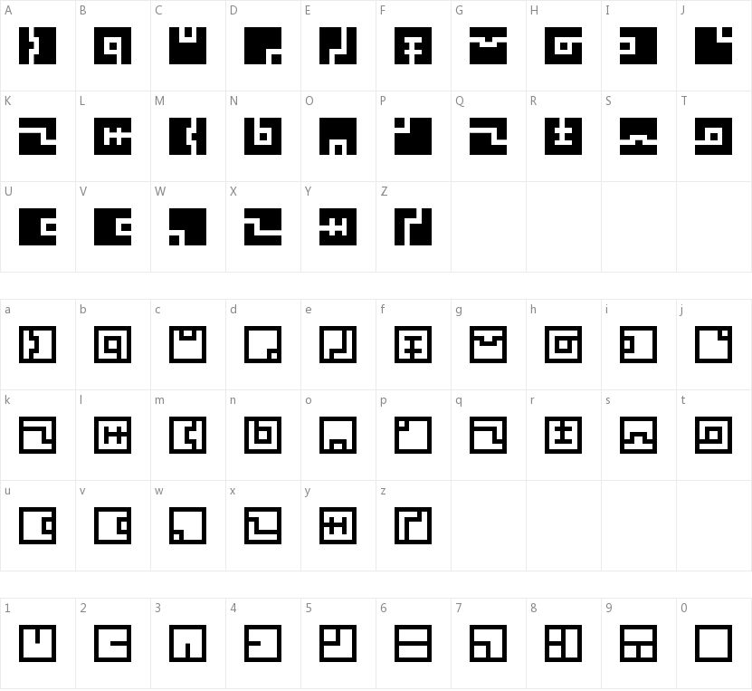 Zuish的字符映射图