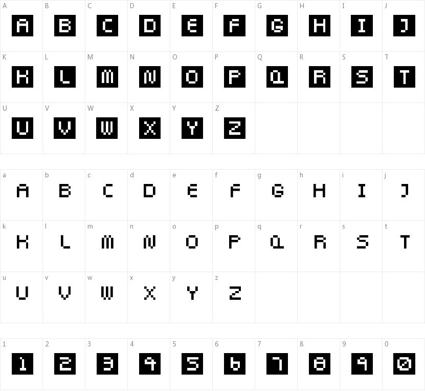 Pixel Twist的字符映射图