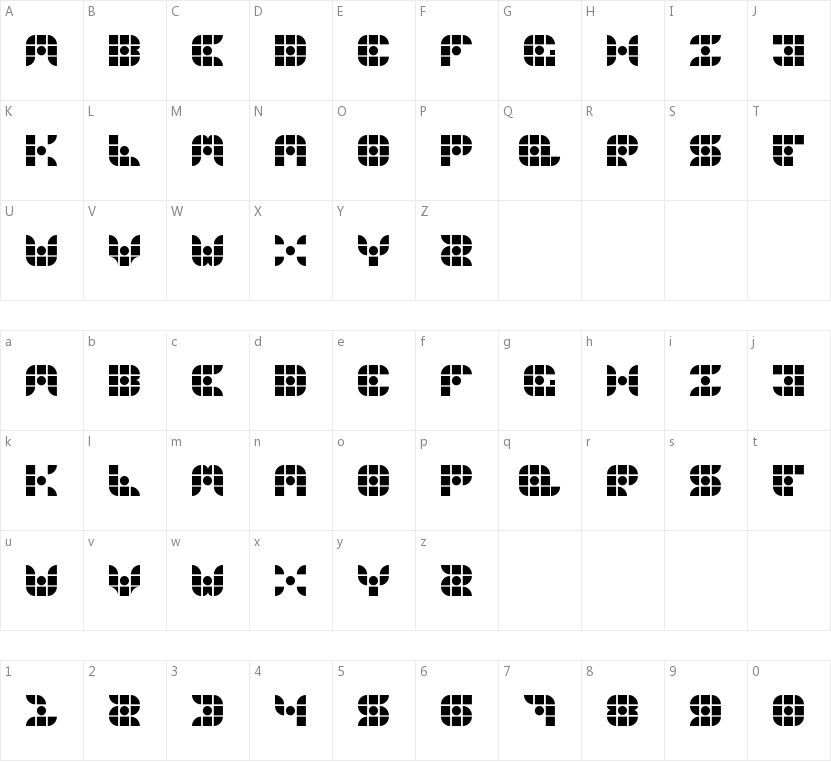 Gridder的字符映射图