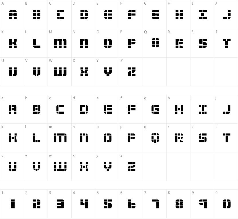 2 Tech的字符映射图