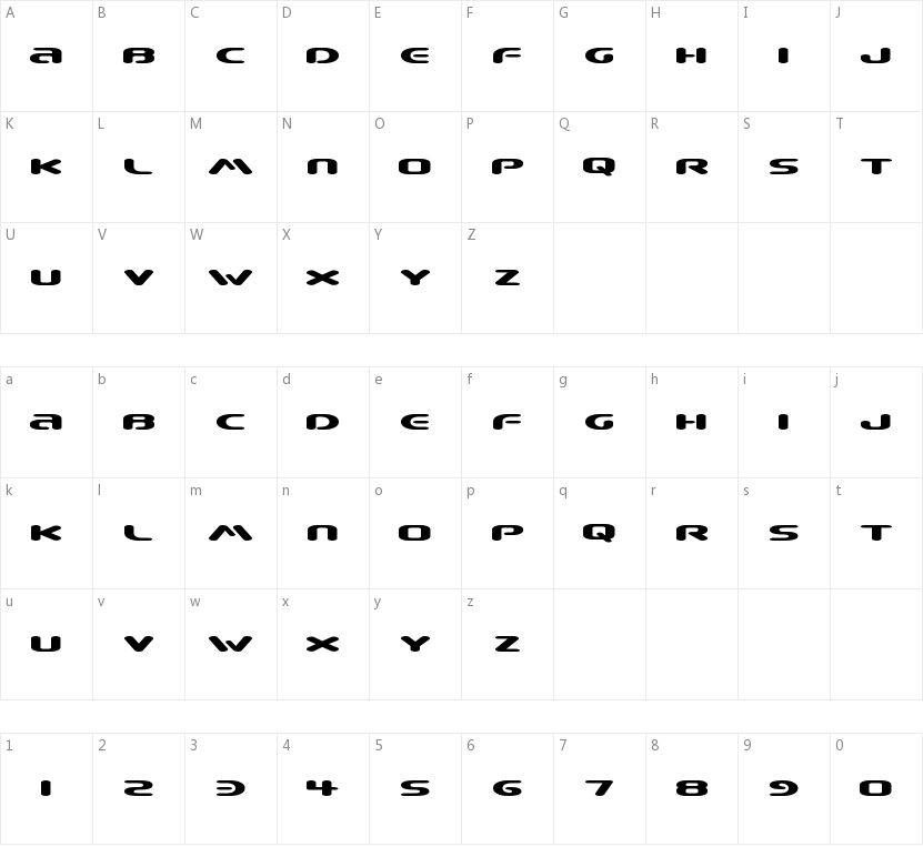 Beware的字符映射图