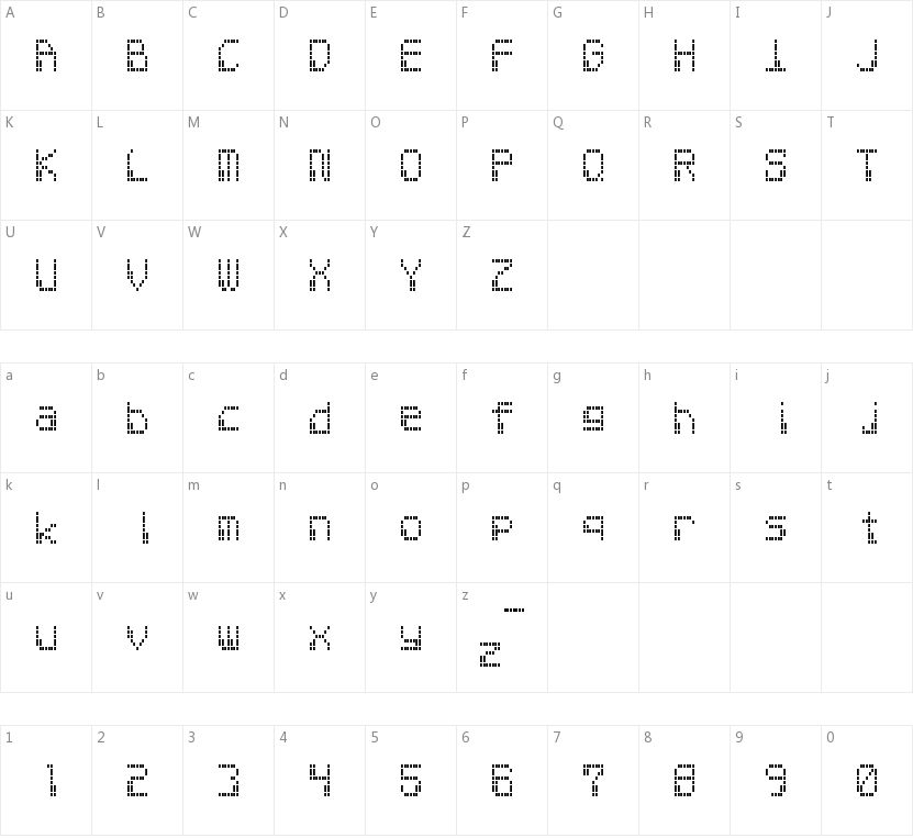 Electron 8F的字符映射图