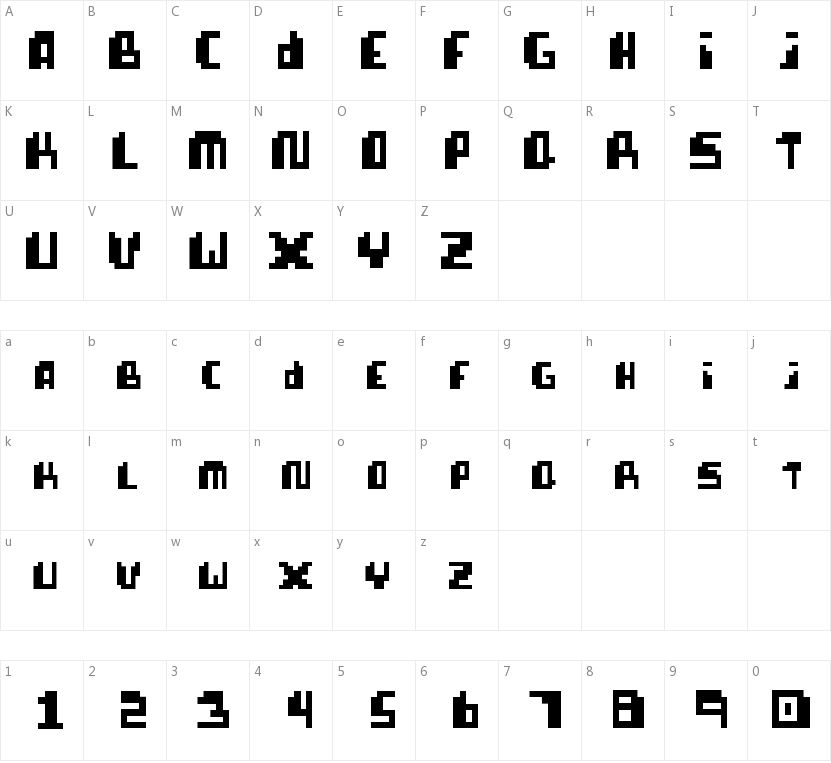 Pixellife的字符映射图