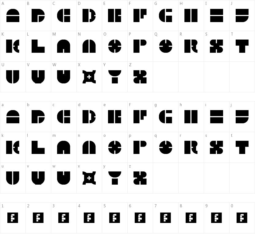 5 Megabam的字符映射图