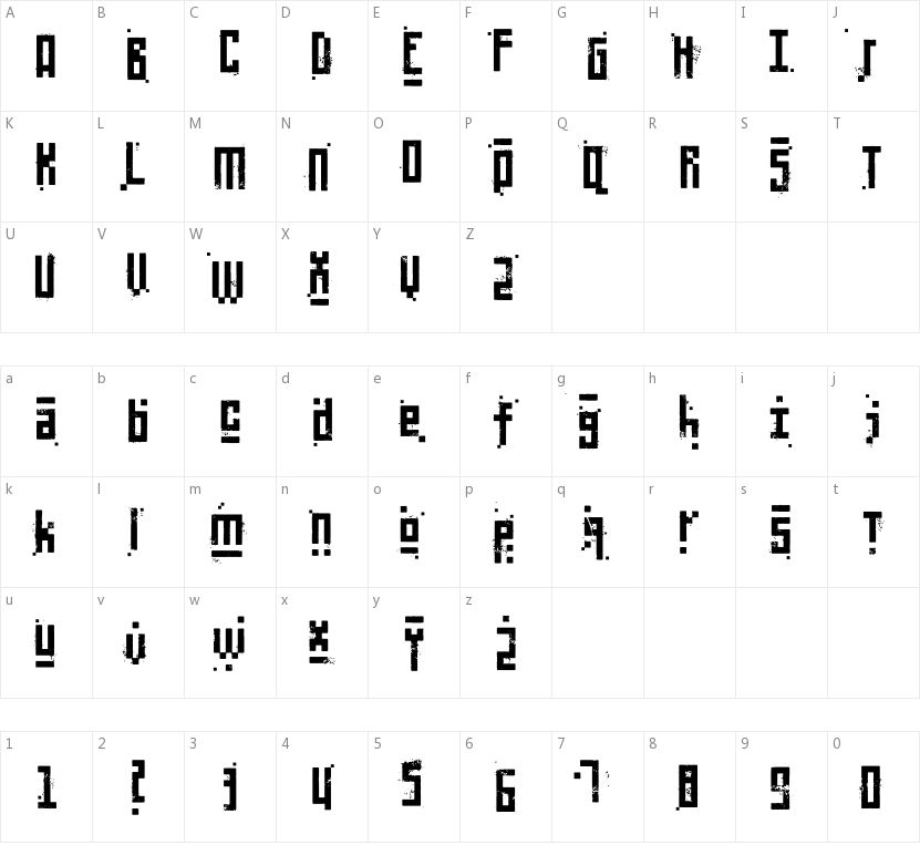 Pixelic War的字符映射图