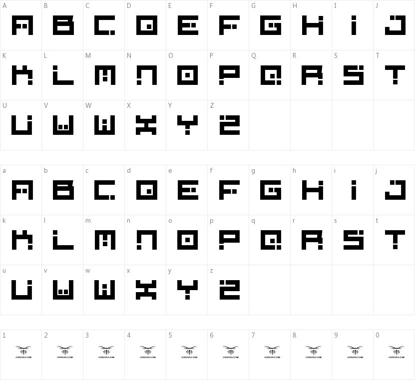 Digital Firebomb的字符映射图