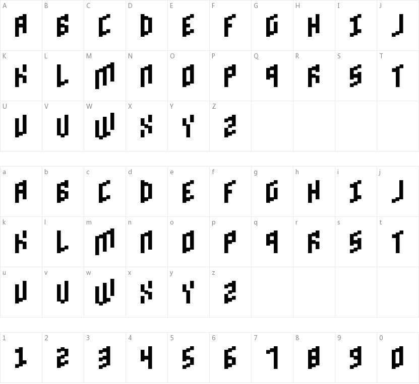 Brick Bold的字符映射图