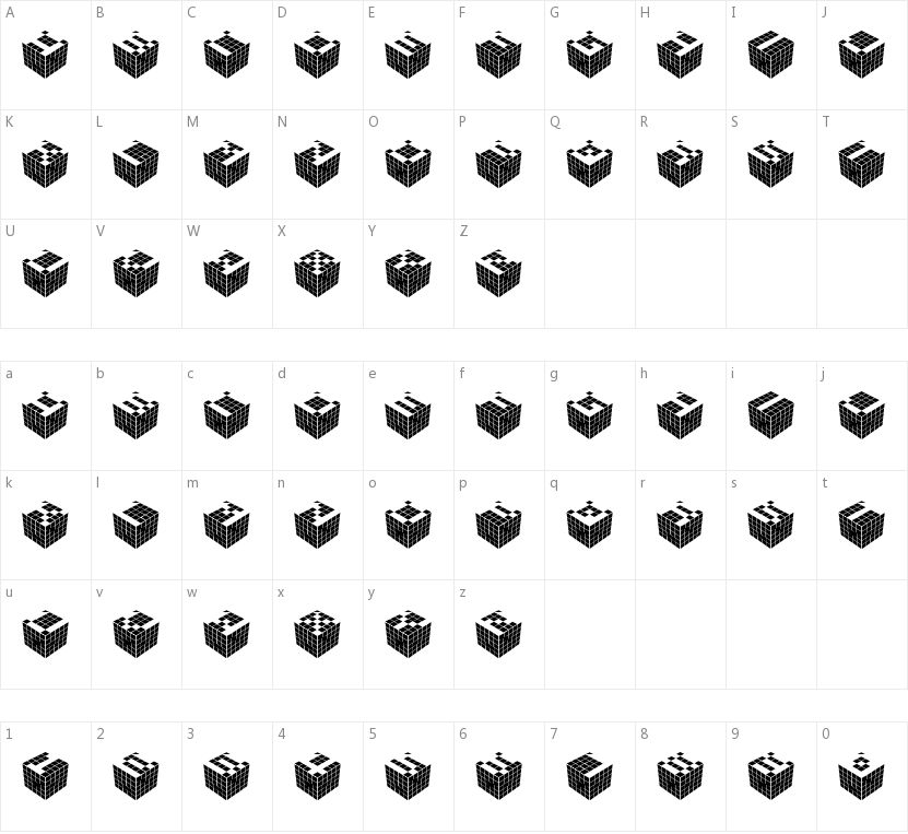 Cubic Dot的字符映射图