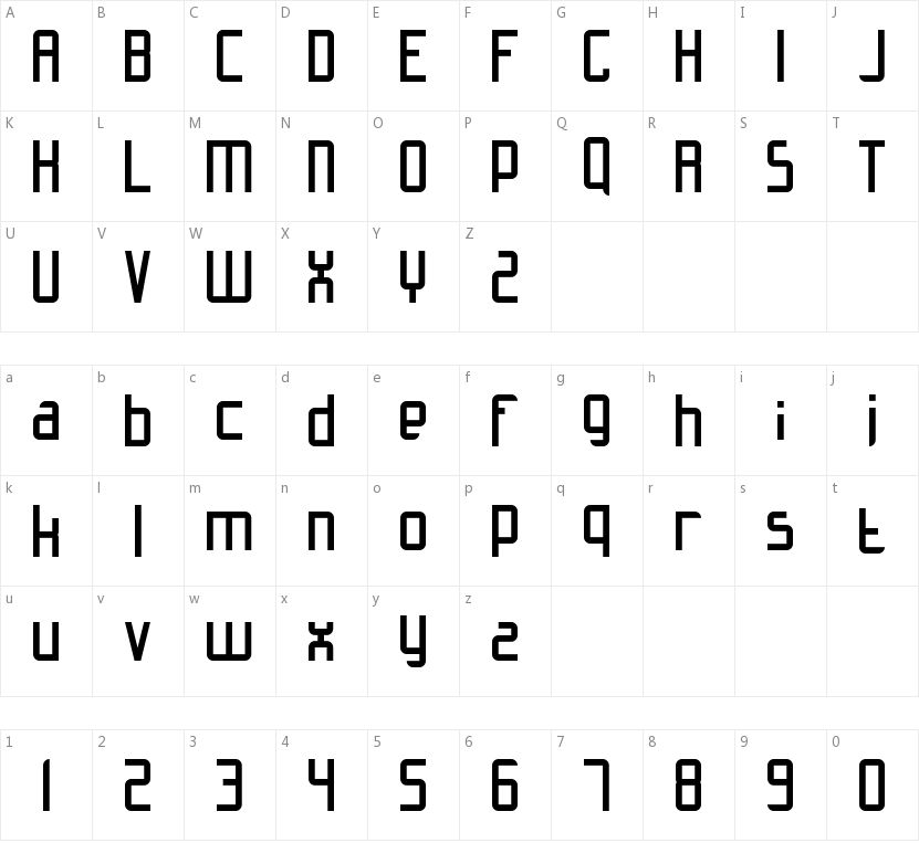 Slidfis的字符映射图