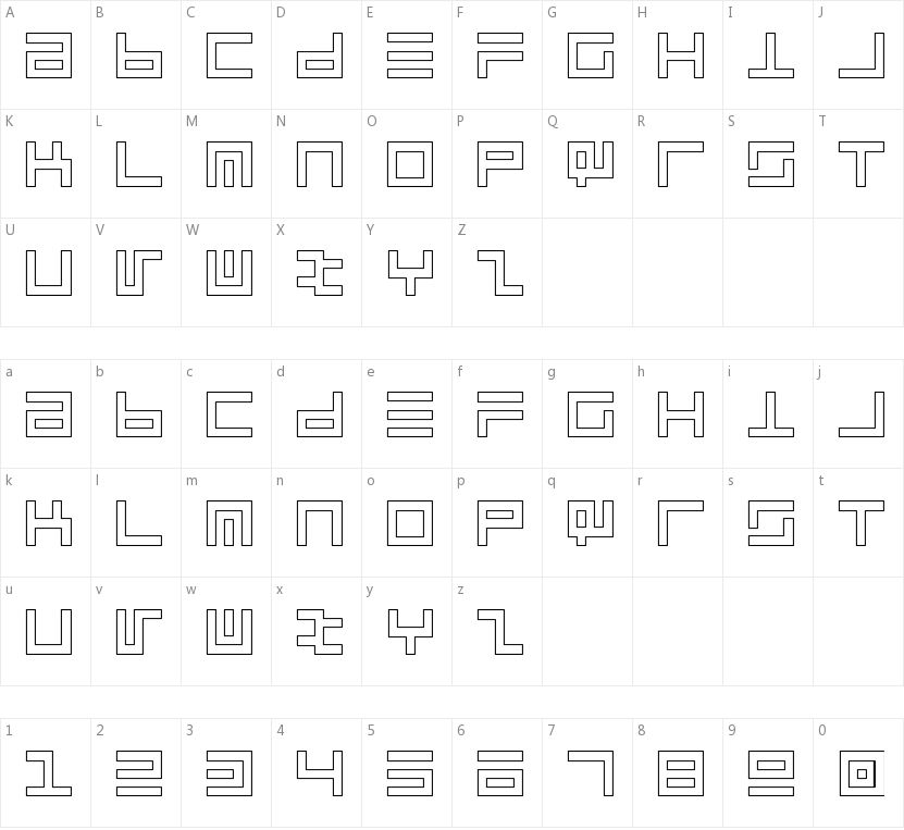 Atari 1的字符映射图