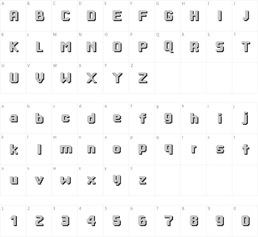 Dotty Shadow的字符映射图