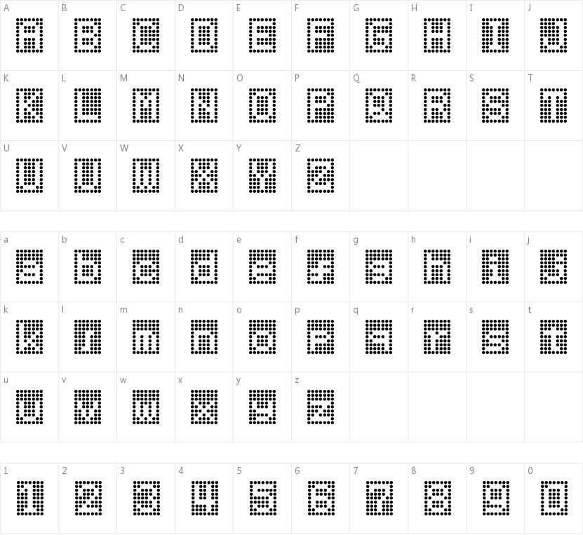 HNrumine的字符映射图