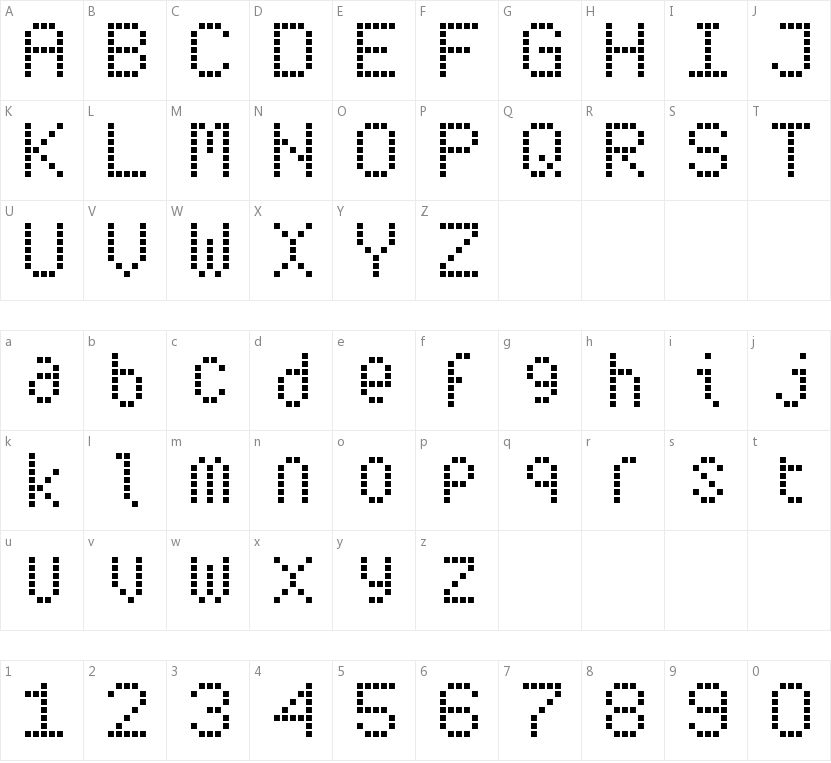 Subway Ticker的字符映射图