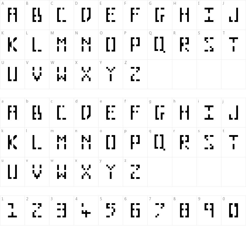 Pixelhole的字符映射图