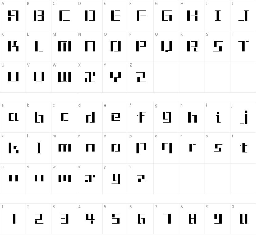 Tetris的字符映射图