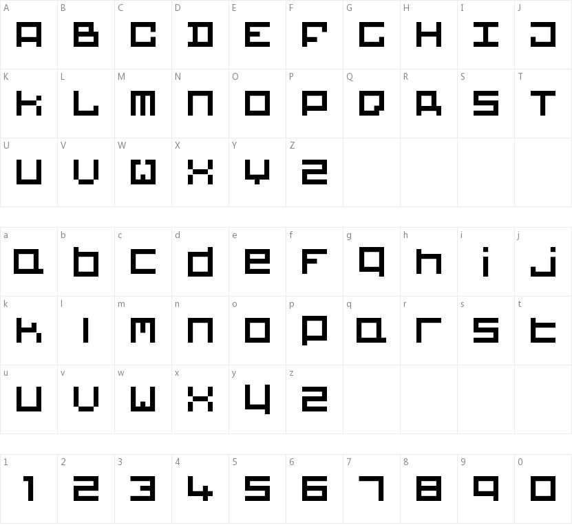 Big Blocks的字符映射图