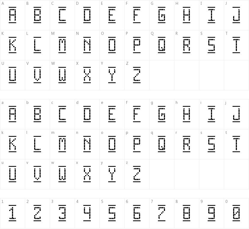 Pro Display TFB的字符映射图