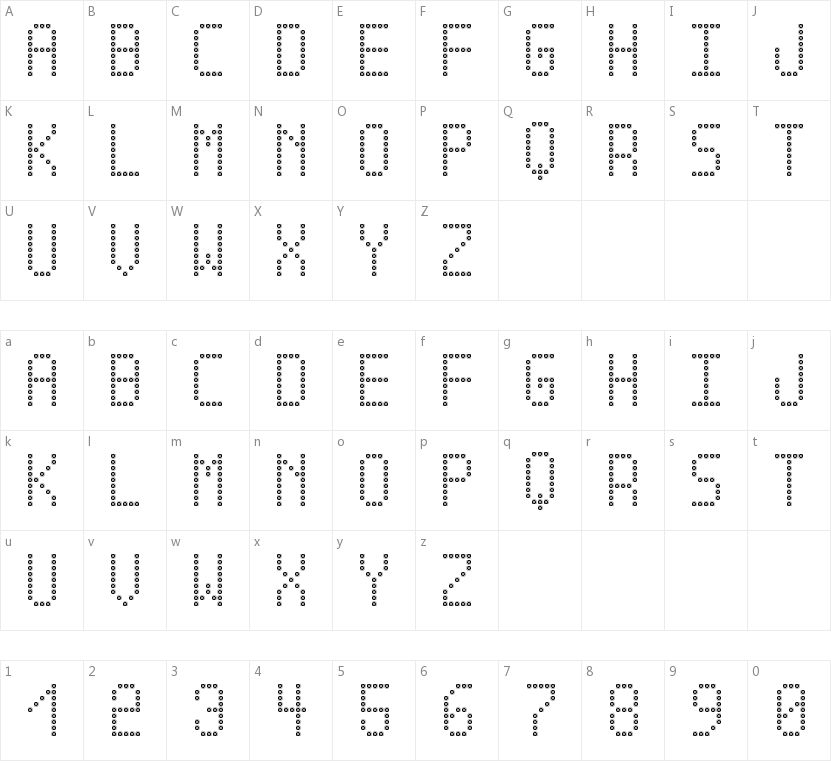 Cross Led TFB的字符映射图