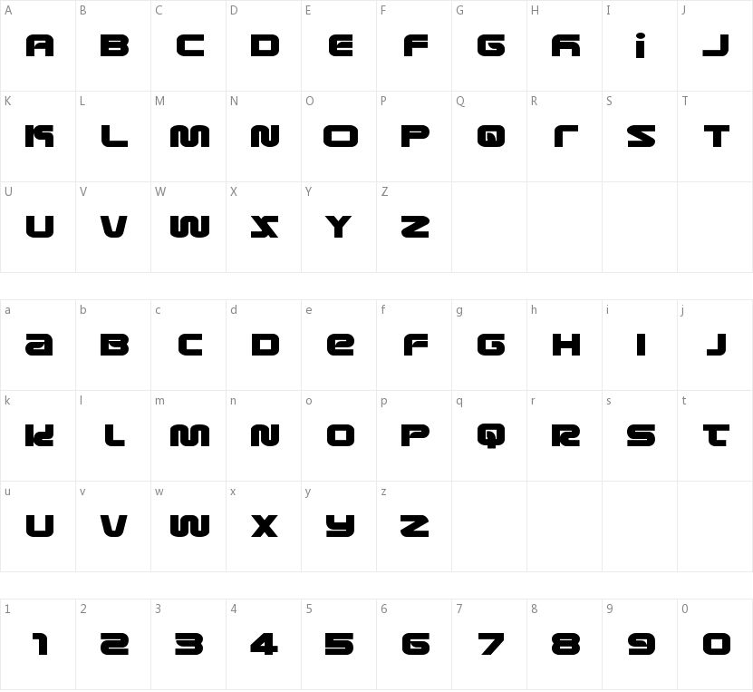 Metronauts的字符映射图