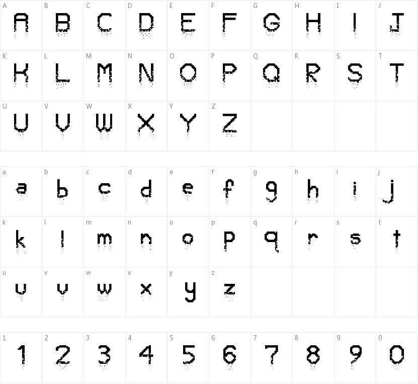 Crumbled Pixels的字符映射图