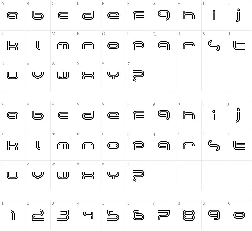 Planet Tricolore的字符映射图