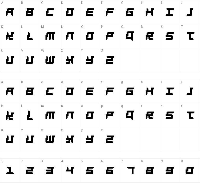 Barbarella的字符映射图