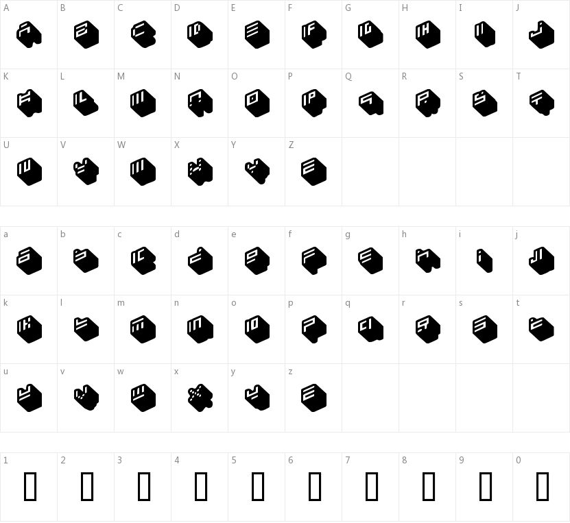Nippon Blocks的字符映射图