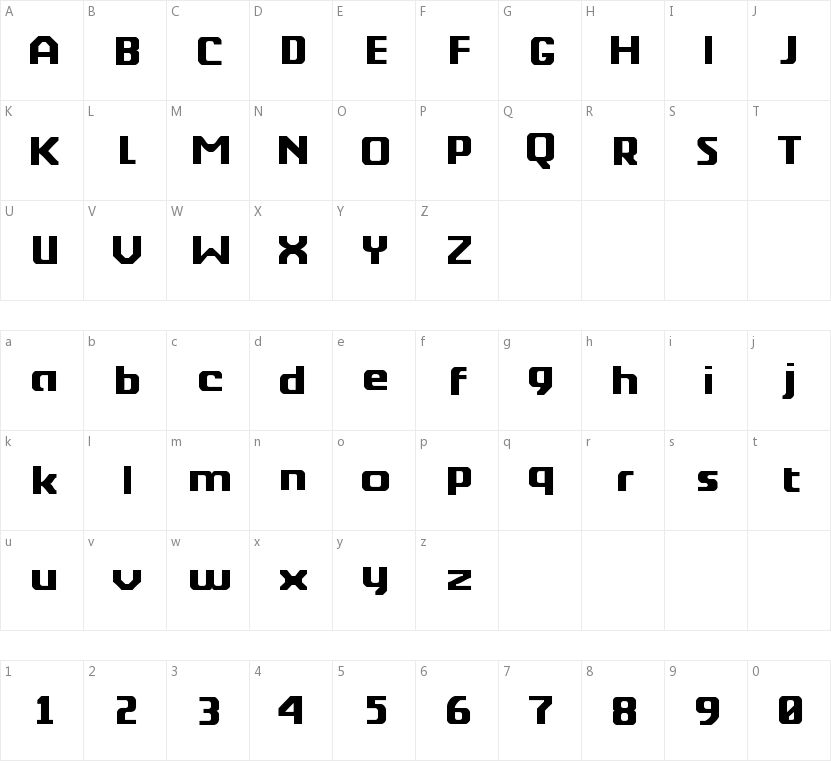 Berkelium Type的字符映射图