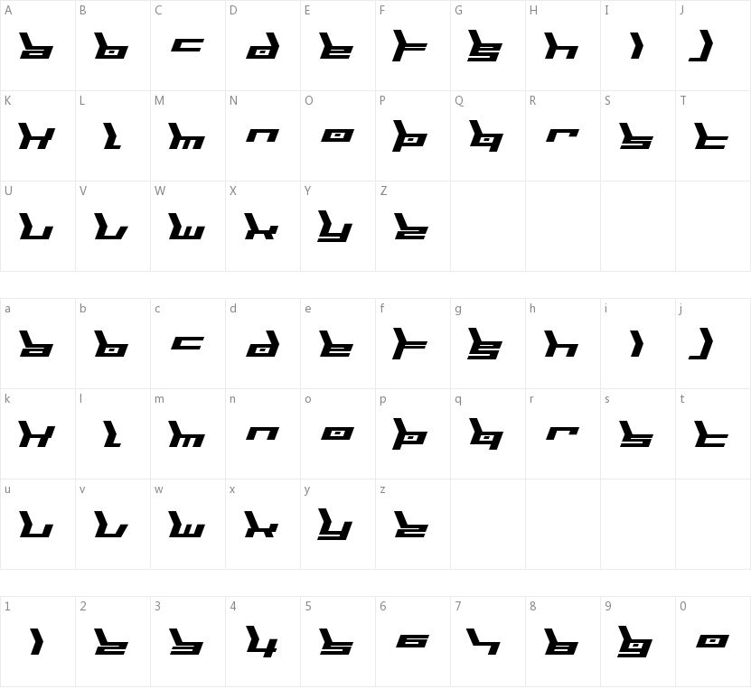 Biomechanic的字符映射图