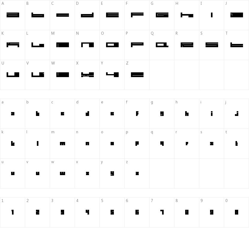 BD Billding的字符映射图