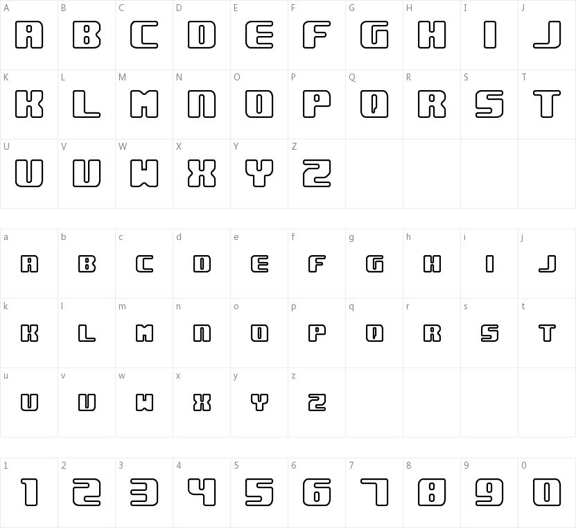 Underwhelmed BRK的字符映射图