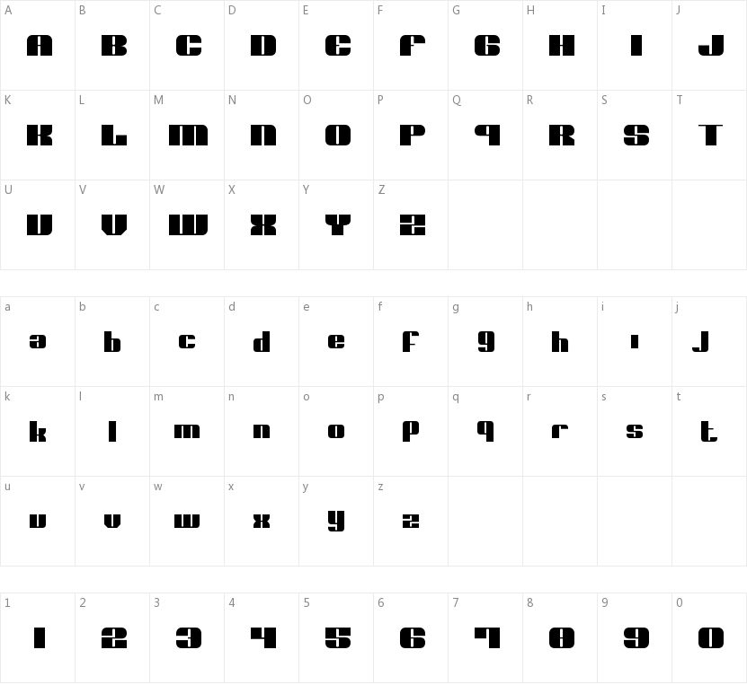 Nolo Contendre的字符映射图