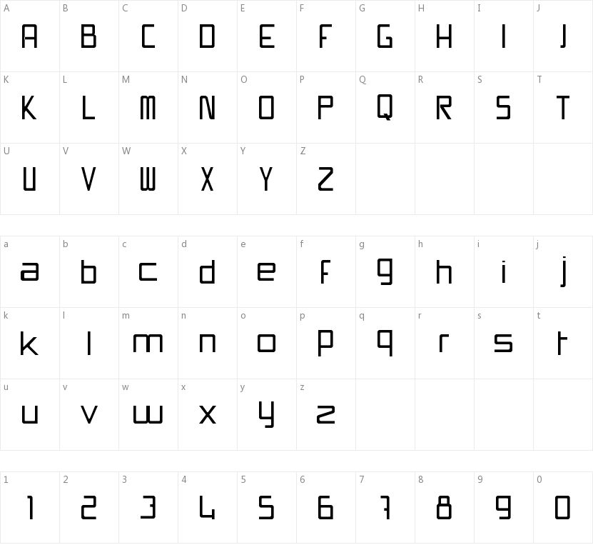 Swissmade的字符映射图