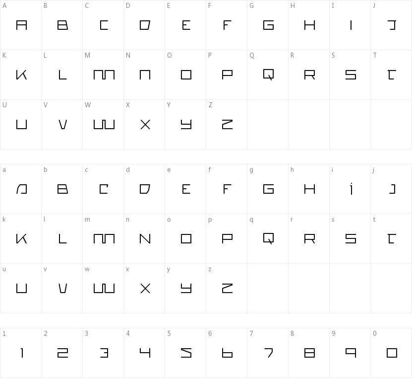 Quasitron的字符映射图