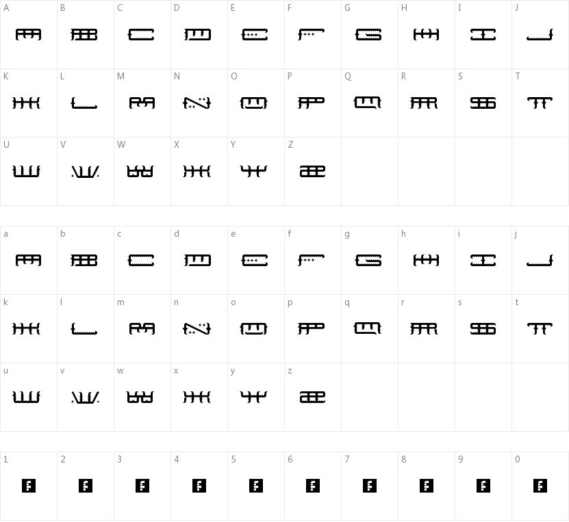 Space Odin的字符映射图