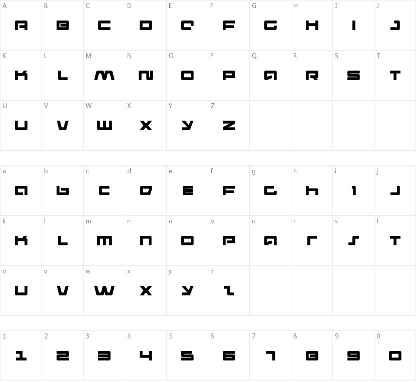 Pulse Rifle的字符映射图