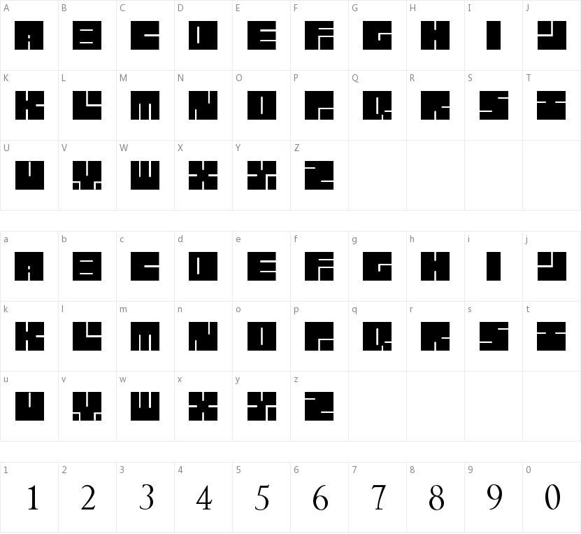 Lettres Carr的字符映射图