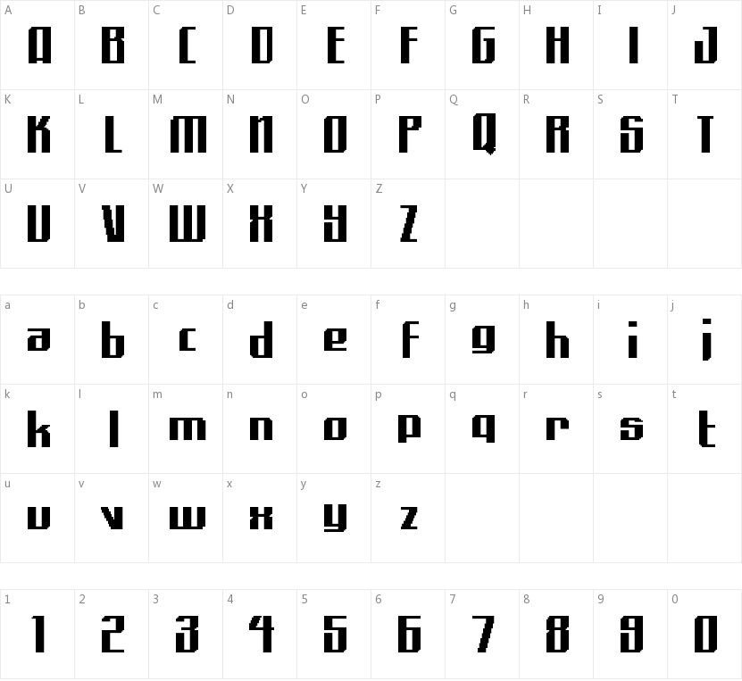 Alpha Quadrant的字符映射图