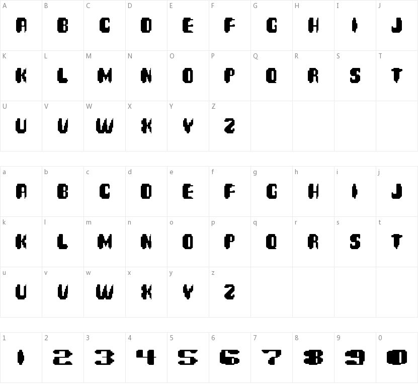 BD Spinner的字符映射图