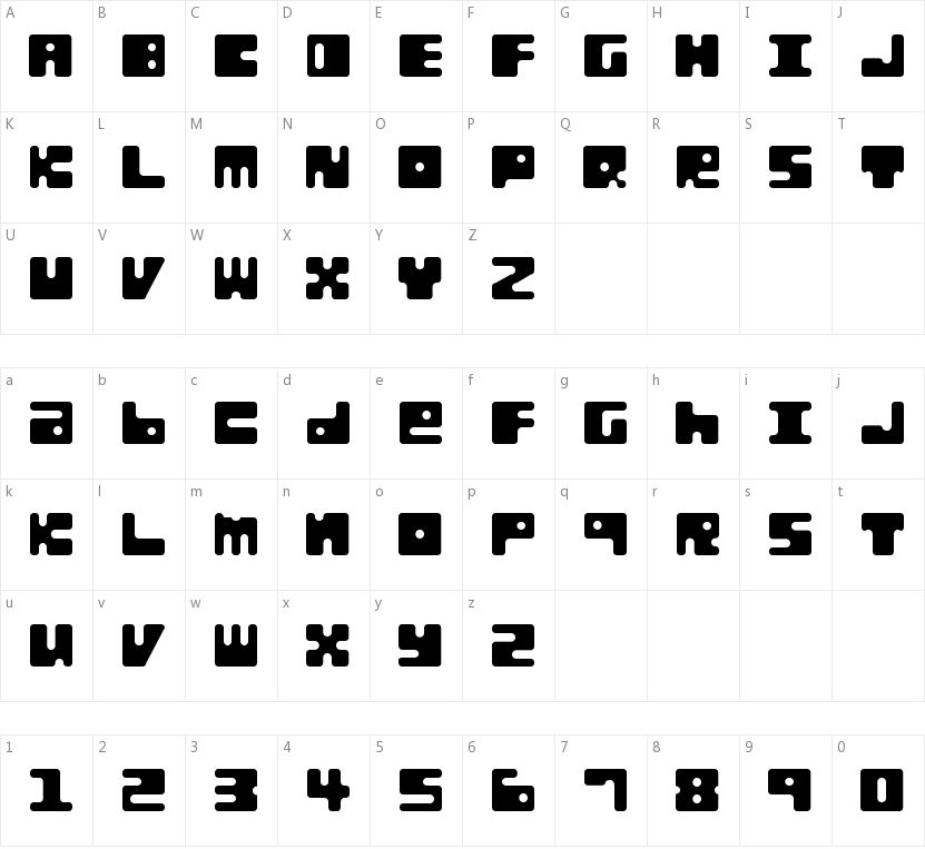 Confection Cubes的字符映射图