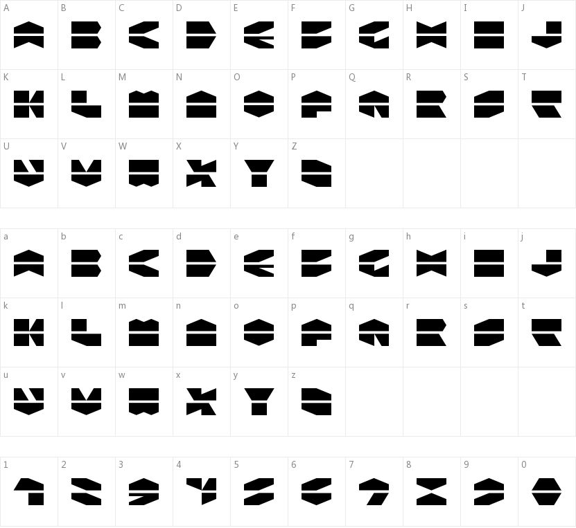 LDR Hexatron的字符映射图