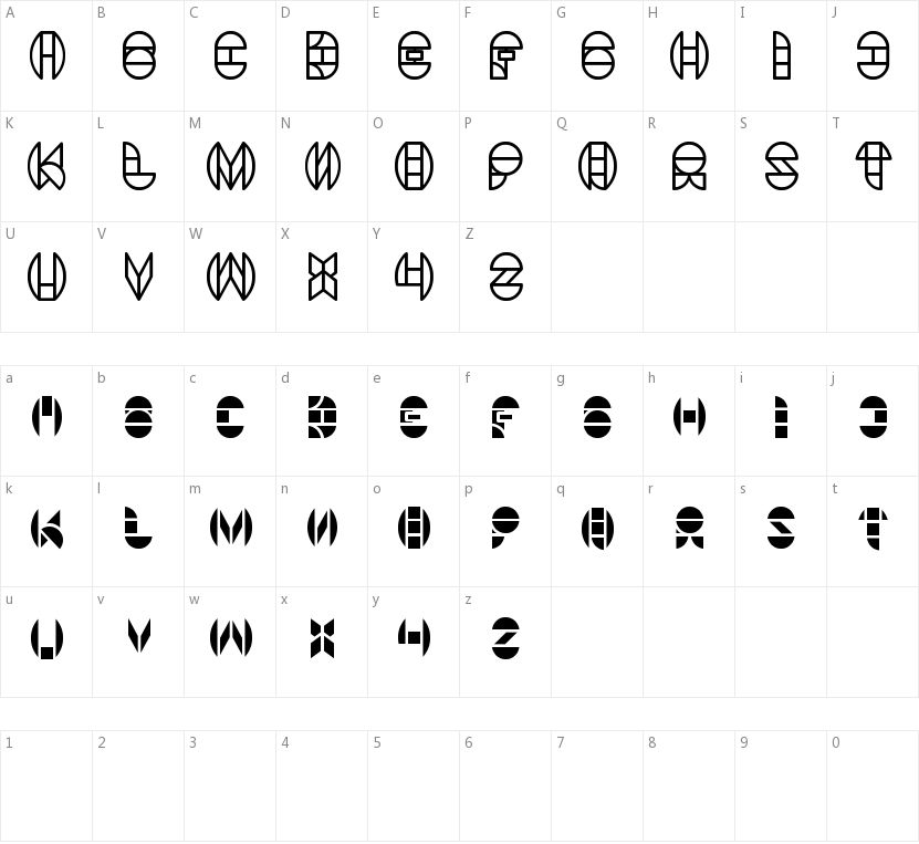 Dragon Fly的字符映射图