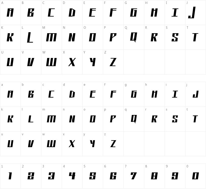 CM Moving Forward的字符映射图